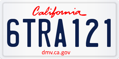 CA license plate 6TRA121