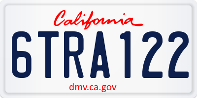 CA license plate 6TRA122