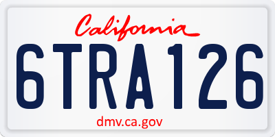 CA license plate 6TRA126