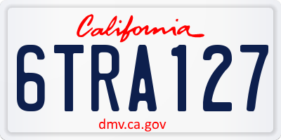 CA license plate 6TRA127