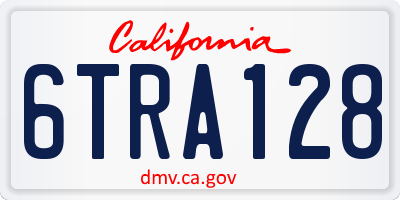 CA license plate 6TRA128