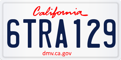 CA license plate 6TRA129