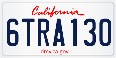 CA license plate 6TRA130