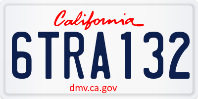 CA license plate 6TRA132