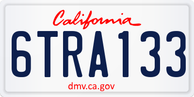 CA license plate 6TRA133
