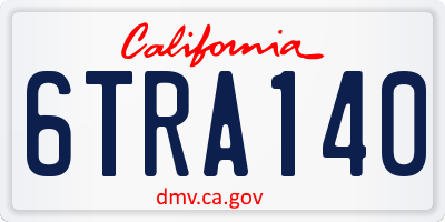 CA license plate 6TRA140