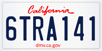 CA license plate 6TRA141