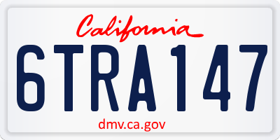 CA license plate 6TRA147