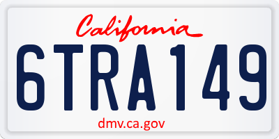 CA license plate 6TRA149