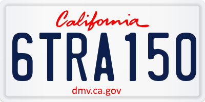 CA license plate 6TRA150