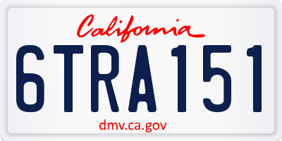 CA license plate 6TRA151
