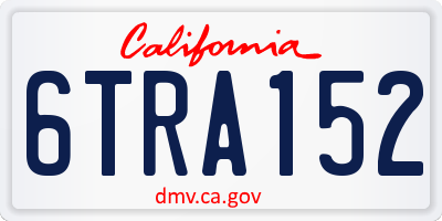 CA license plate 6TRA152