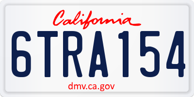 CA license plate 6TRA154