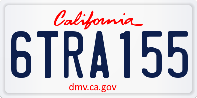 CA license plate 6TRA155