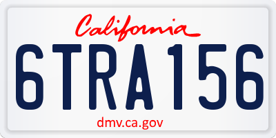 CA license plate 6TRA156