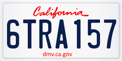 CA license plate 6TRA157