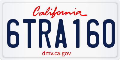 CA license plate 6TRA160