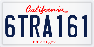 CA license plate 6TRA161