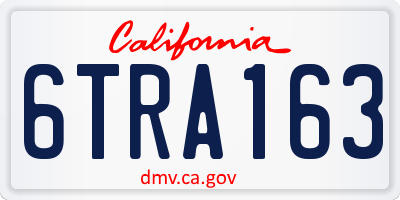 CA license plate 6TRA163