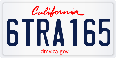 CA license plate 6TRA165