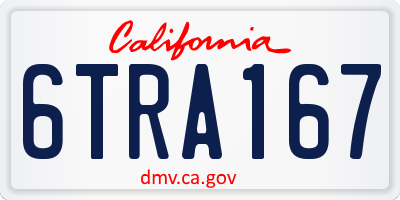 CA license plate 6TRA167
