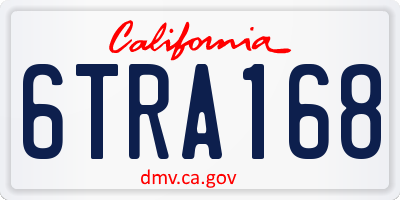 CA license plate 6TRA168