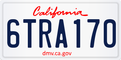 CA license plate 6TRA170