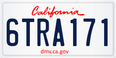 CA license plate 6TRA171