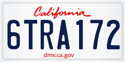 CA license plate 6TRA172