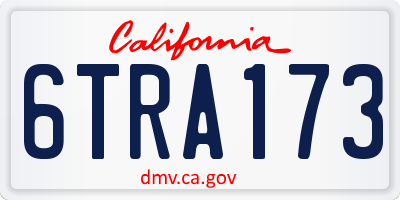CA license plate 6TRA173