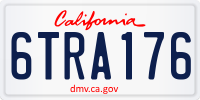 CA license plate 6TRA176