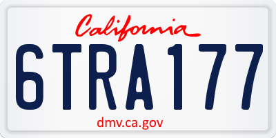 CA license plate 6TRA177
