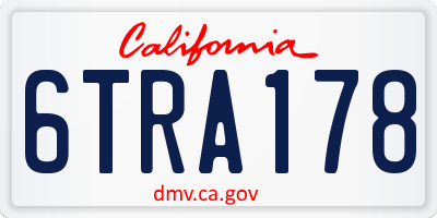 CA license plate 6TRA178