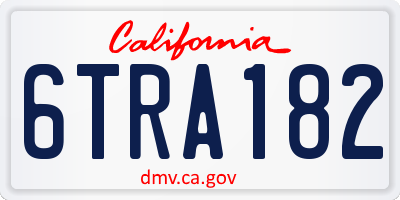 CA license plate 6TRA182