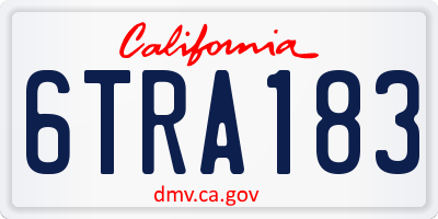 CA license plate 6TRA183