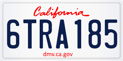 CA license plate 6TRA185
