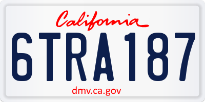CA license plate 6TRA187