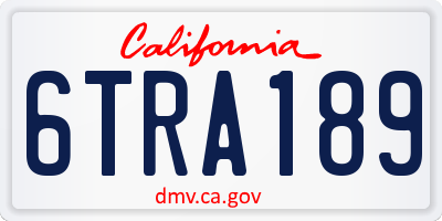CA license plate 6TRA189