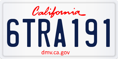 CA license plate 6TRA191