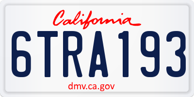 CA license plate 6TRA193