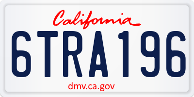 CA license plate 6TRA196