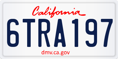 CA license plate 6TRA197