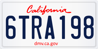 CA license plate 6TRA198