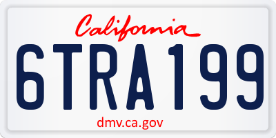 CA license plate 6TRA199