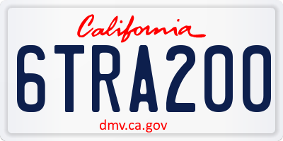 CA license plate 6TRA200