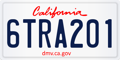 CA license plate 6TRA201