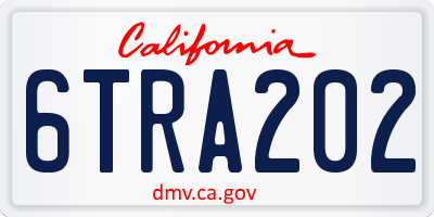 CA license plate 6TRA202