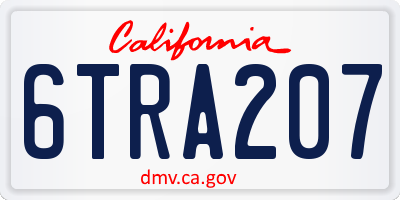 CA license plate 6TRA207