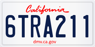 CA license plate 6TRA211