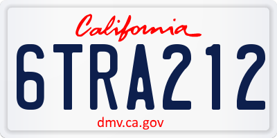 CA license plate 6TRA212